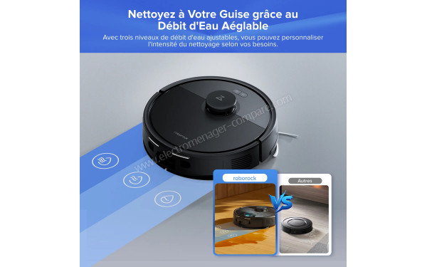 ROBOROCK Q7 L5+ Noir - D&eacute;bit d'eau ajustable