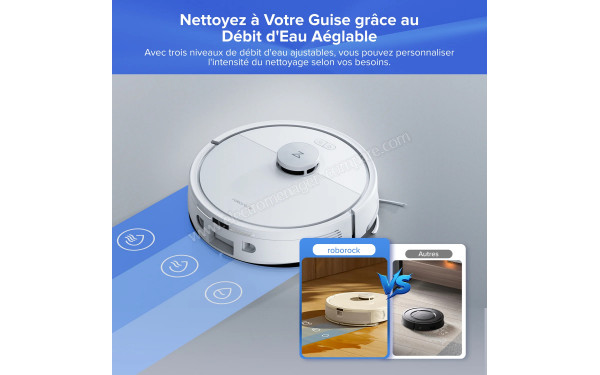 ROBOROCK Q7 L5+ Set Blanc - D&eacute;bit d'eau ajustable