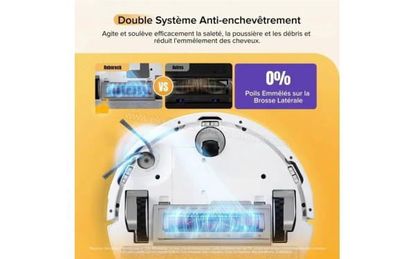 ROBOROCK Q7 M5 Blanc - Double syst&egrave;me anti-enchev&ecirc;trement