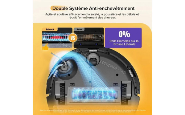 ROBOROCK Q7 M5 Noir - Double syst&egrave;me anti-enchev&ecirc;trement