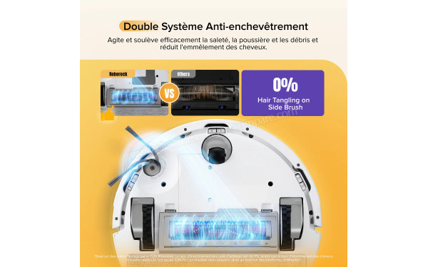 ROBOROCK Q7 M5 Set Blanc - Double syst&egrave;me anti-enchev&ecirc;trement