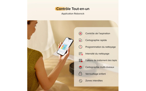 ROBOROCK Q7 M5 Set Noir - Contr&ocirc;le de l'application tout-en-un