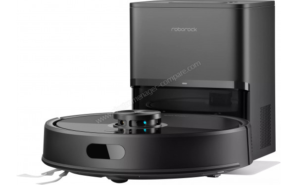 ROBOROCK Q7 Pro Max+ Noir - Vue de 3/4 droite sur la station de chargement