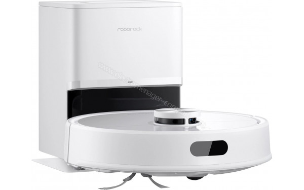 ROBOROCK Q7 TF+ Blanc - Vue de 3/4 gauche sur la station de chargement