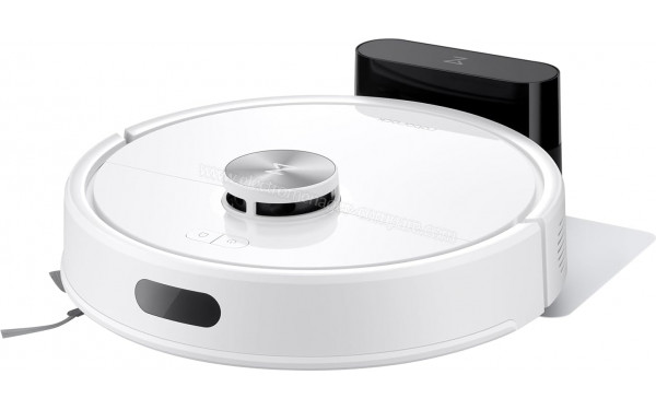 ROBOROCK Q7 TF Blanc - Vue de 3/4 droite sur la base de chargement