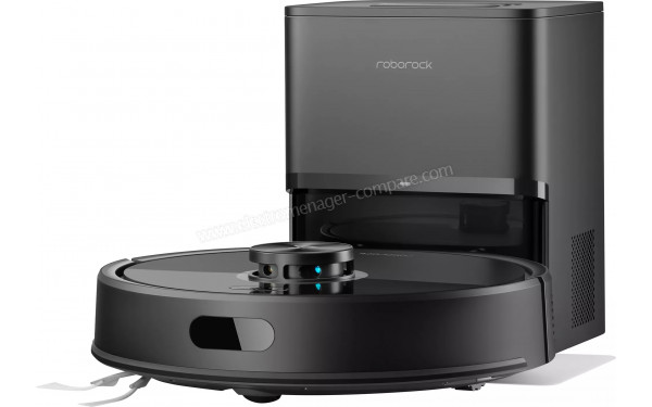 ROBOROCK Q7 TF+ Noir - Vue de 3/4 droite sur la base de chargement