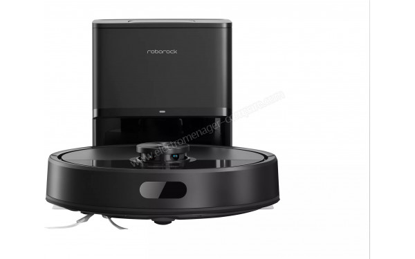 ROBOROCK Q7 TF+ Noir - Vue de face sur la base de chargement