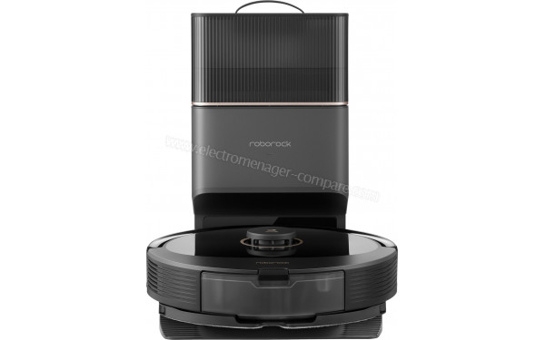 ROBOROCK Q8 Max+ Esp Edi Noir - Vue de face sur la base de chargement