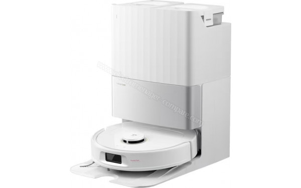 ROBOROCK QR 598 Blanc - Vue 3/4 droite sur la station de chargement