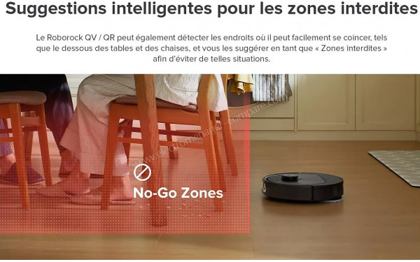 ROBOROCK QR 598 Noir - Suggestions intelligentes pour les zones interdites
