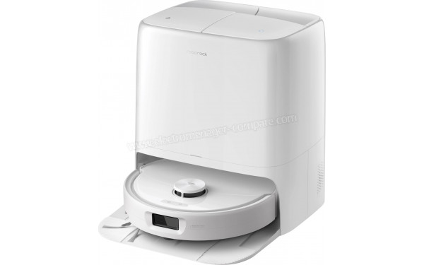 ROBOROCK Qrevo 2 ProX Blanc - Vue de 3/4 droite sur la station de chargement