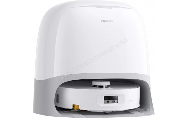 ROBOROCK Qrevo Curv 2 FlowX - Vue de 3/4 gauche sur la station de chargement