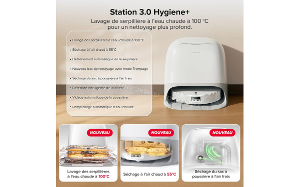 ROBOROCK Qrevo Curv 2 Pro Blanc - Station 3.0 Hygiene+