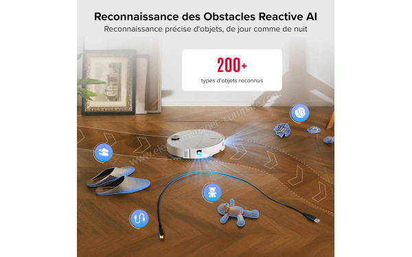 ROBOROCK Qrevo Curv 2 Pro Blanc - Reconnaissance d'obstacles Reactive AI