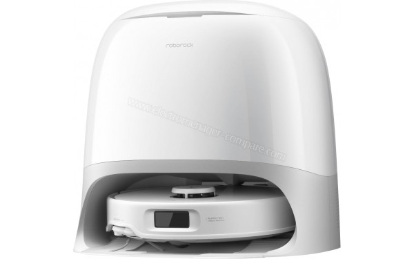 ROBOROCK Qrevo Curv 5A1 Blanc - Vue de face sur la station de chargement