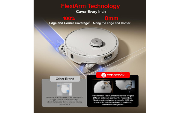 ROBOROCK Qrevo Curv 5A1 Blanc - Technologie FlexiArm