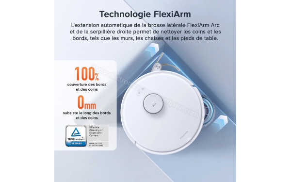 ROBOROCK Qrevo Curv S5X Blanc - Technologie FlexiArm