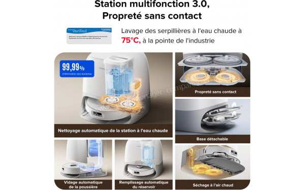 ROBOROCK Qrevo Curv Blanc - Station multifonction 3.0