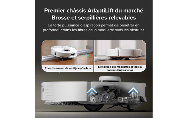 ROBOROCK Qrevo Curv Blanc - Ch&acirc;ssis AdaptiLift