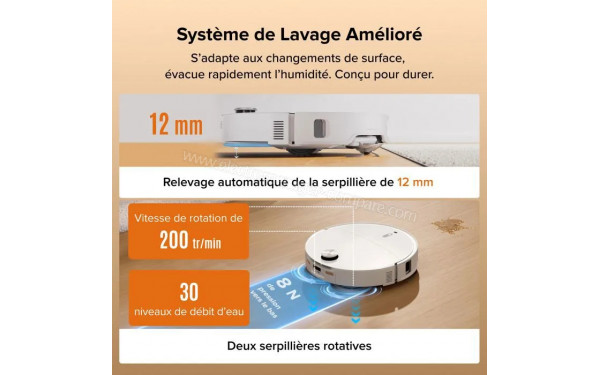 ROBOROCK Qrevo Edge 2 Blanc - Syst&egrave;me de lavage am&eacute;lior&eacute;