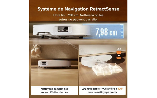 ROBOROCK Qrevo Edge 2 Blanc - Syst&egrave;me de navigation RetractSense