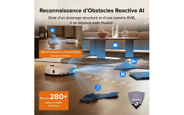 ROBOROCK Qrevo Edge 2 Blanc - Reconnaissance d'obstacles Reactive AI