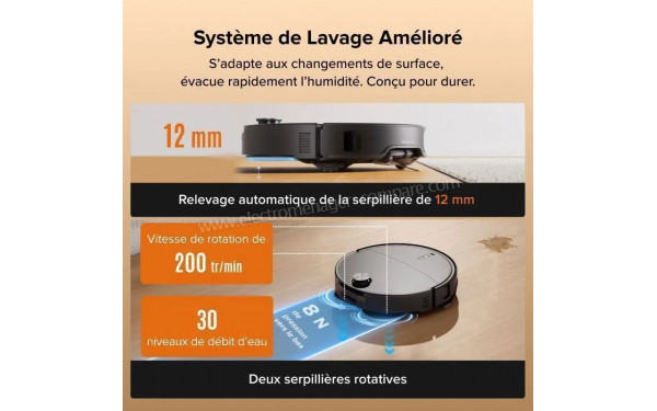 ROBOROCK Qrevo Edge 2 Noir - Syst&egrave;me de lavage am&eacute;lior&eacute;