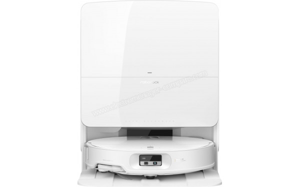 ROBOROCK Qrevo Edge 2 Pro Blanc - Vue de face sur la station de chargement