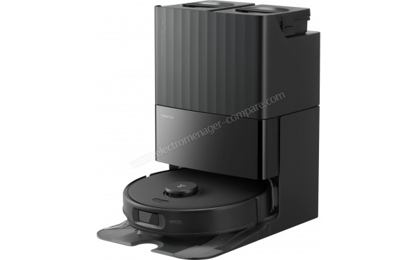 ROBOROCK Qrevo Edge 5V1 Noir - Vue 3/4 droite sur la station de chargement