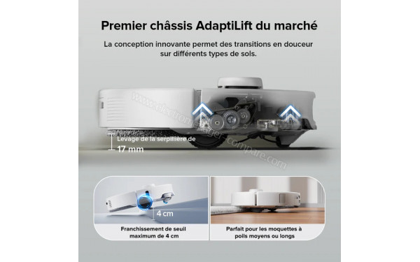 ROBOROCK Qrevo Edge Blanc - Ch&acirc;ssis AdaptiLift