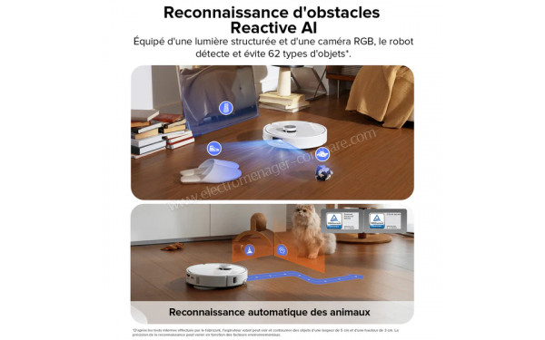 ROBOROCK Qrevo Edge Blanc - Reconnaissance d'obstacles Reactive AI