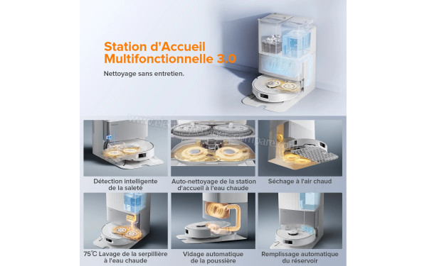 ROBOROCK Qrevo Edge S5A Blanc - Station d'accueil multifonctionnelle 3.0