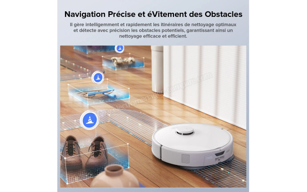 ROBOROCK Qrevo Edge S5A Blanc - Navigation pr&eacute;cise et &eacute;vitement des obstacles