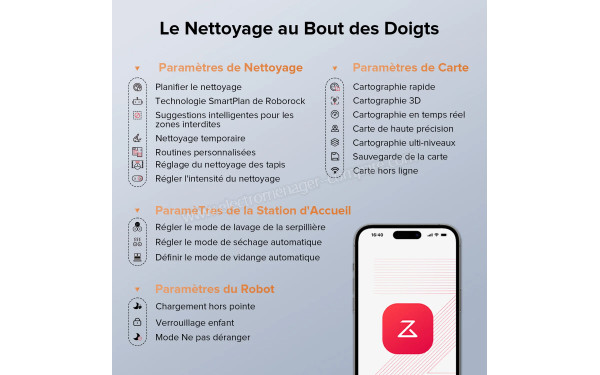 ROBOROCK Qrevo Edge S5A Blanc - Application pour smartphones ou tablettes