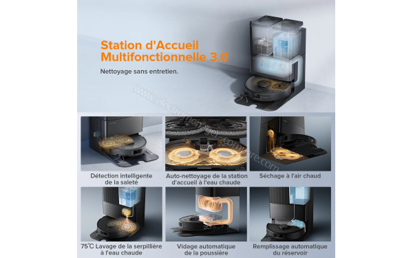 ROBOROCK Qrevo Edge S5A Noir - Station d'accueil multifonctionnelle 3.0