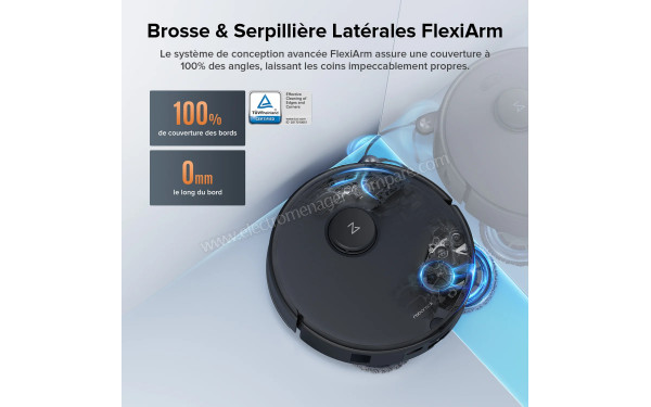 ROBOROCK Qrevo Edge S5A Noir - Brosse & serpilli&egrave;re lat&eacute;rales FlexiArm