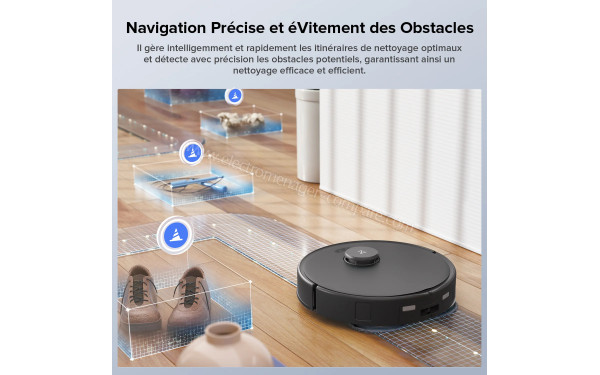 ROBOROCK Qrevo Edge S5A Noir - Navigation pr&eacute;cise et &eacute;vitement des obstacles