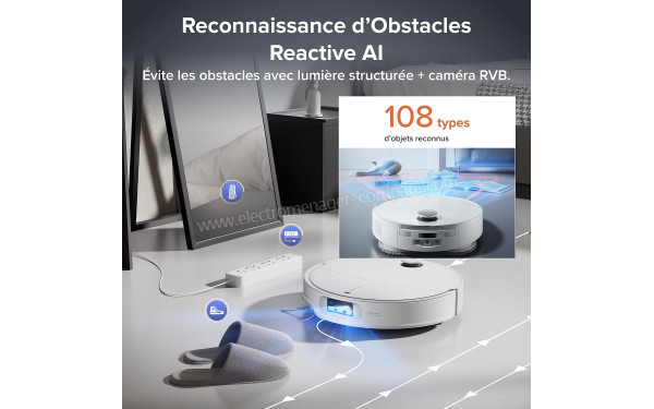 ROBOROCK Qrevo EdgeT Blanc - Reconnaissance d'obstacles Reactive AI