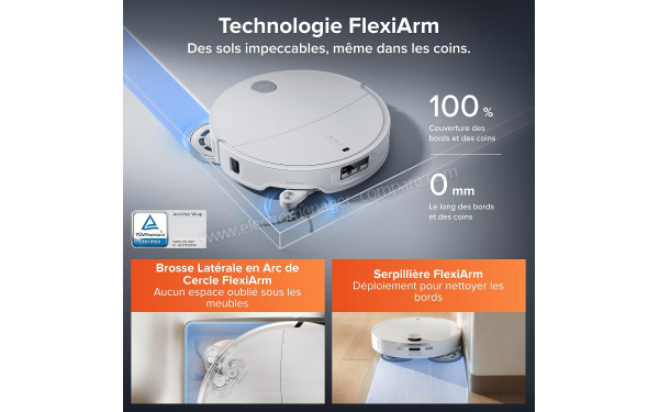 ROBOROCK Qrevo EdgeT Blanc - Technologie FlexiArm