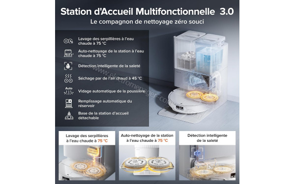 ROBOROCK Qrevo EdgeT Blanc - Station d'accueil multifonctionnelle 3.0