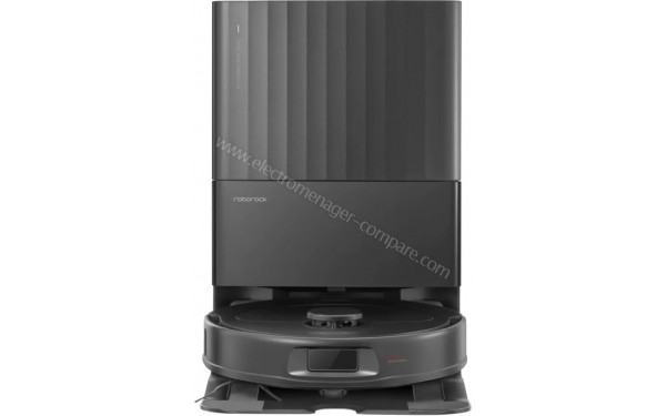 ROBOROCK Qrevo MaxV Noir - Vue de face sur la base de chargement