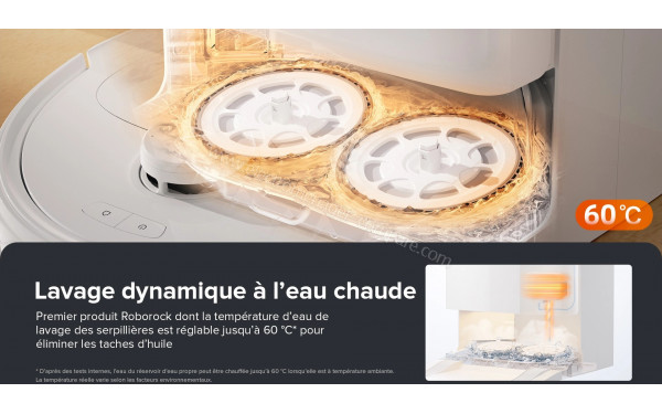 ROBOROCK Qrevo MaxV - Lavage dynamique &agrave; l'eau chaude