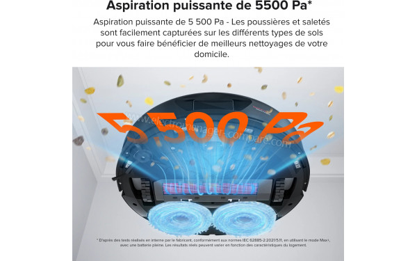 ROBOROCK Qrevo Pro Noir - Aspiration puissante