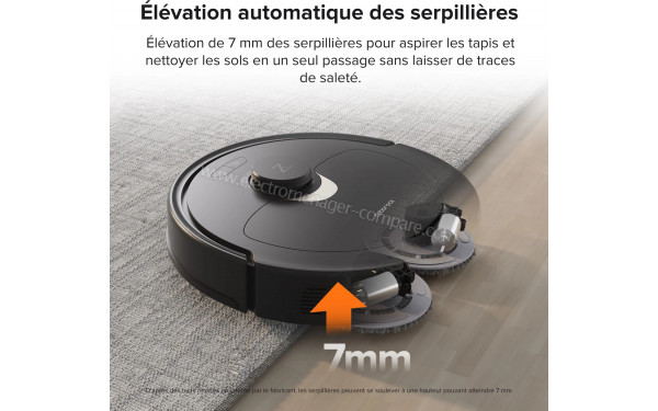 ROBOROCK Qrevo Pro Noir - El&eacute;vation automatique des serpilli&egrave;res
