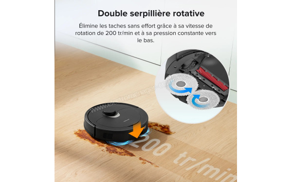 ROBOROCK Qrevo Pro Noir - Double serpilli&egrave;re rotative