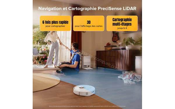 ROBOROCK Qrevo S5V Blanc - Navigation et cartographie PreciSense LIDAR