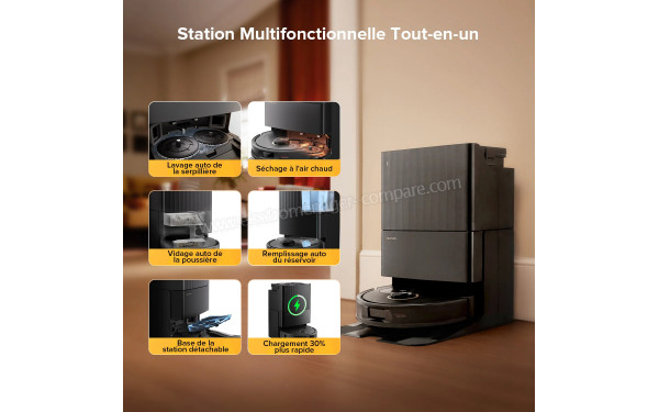 ROBOROCK Qrevo S5V Noir - Station multifonction tout-en-un