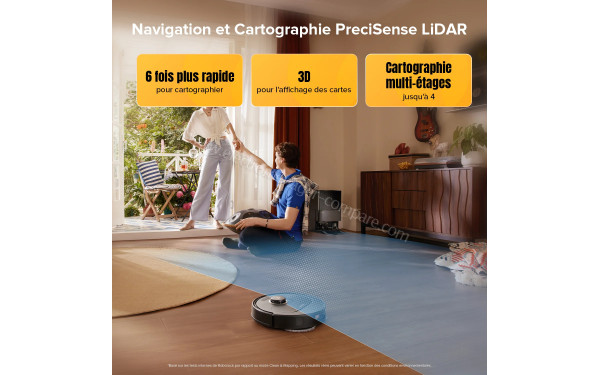 ROBOROCK Qrevo S5V Noir - Navigation et cartographie PreciSense LIDAR