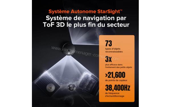 ROBOROCK Qrevo Slim Noir - Syst&egrave;me Autonome StarSight