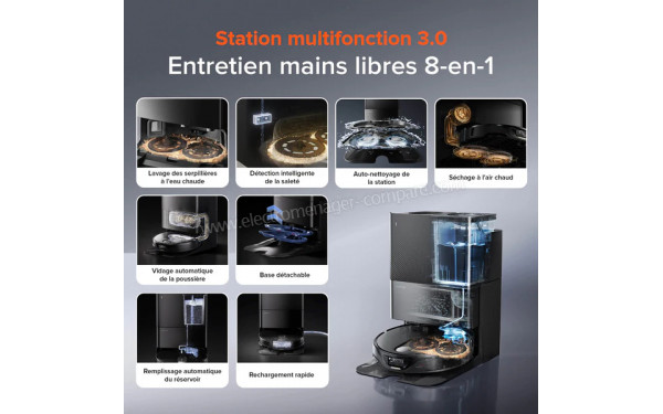 ROBOROCK Qrevo Slim Noir - Station multifonction